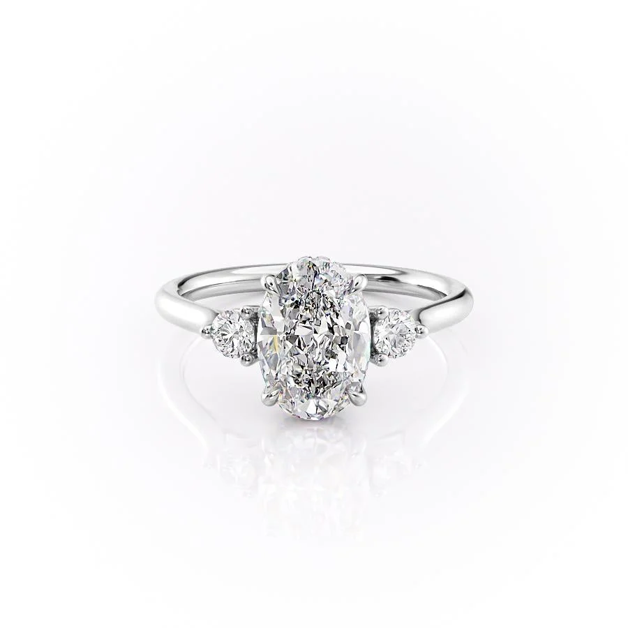 OVAL CUT MOISSANITE 3 STONE RING| WOKE