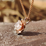 Flower style portugese moissanite pendant | WOKE