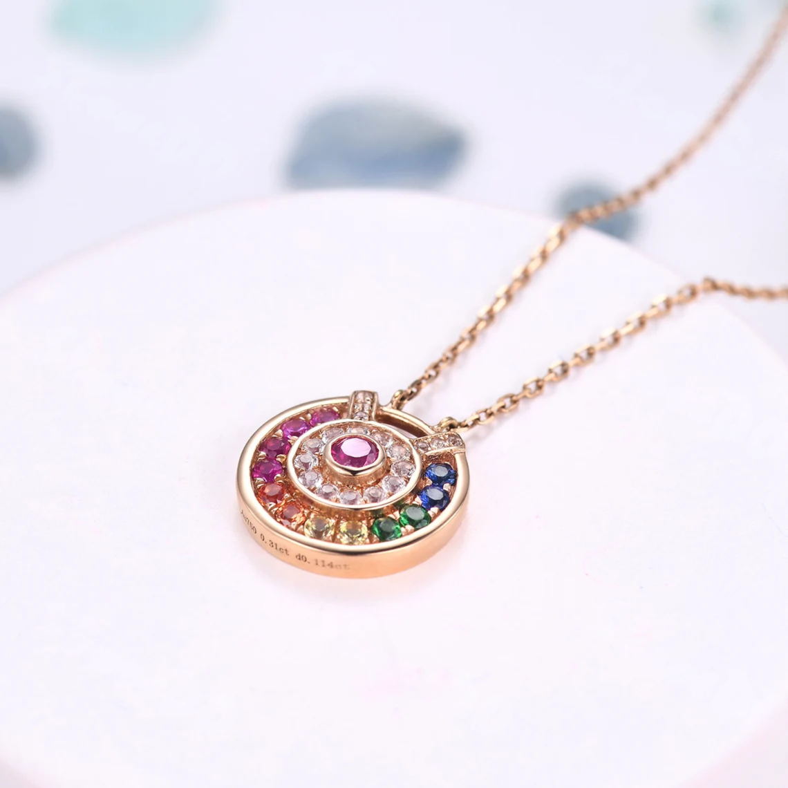 Rainbow Sapphire Moissanite Pendant | WOKE