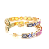 7 CT mix shape rainbow sapphire inside out hoop | WOKE