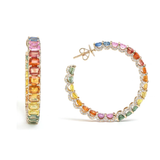 Multi rainbow sapphire diamond inside out earring| WOKE