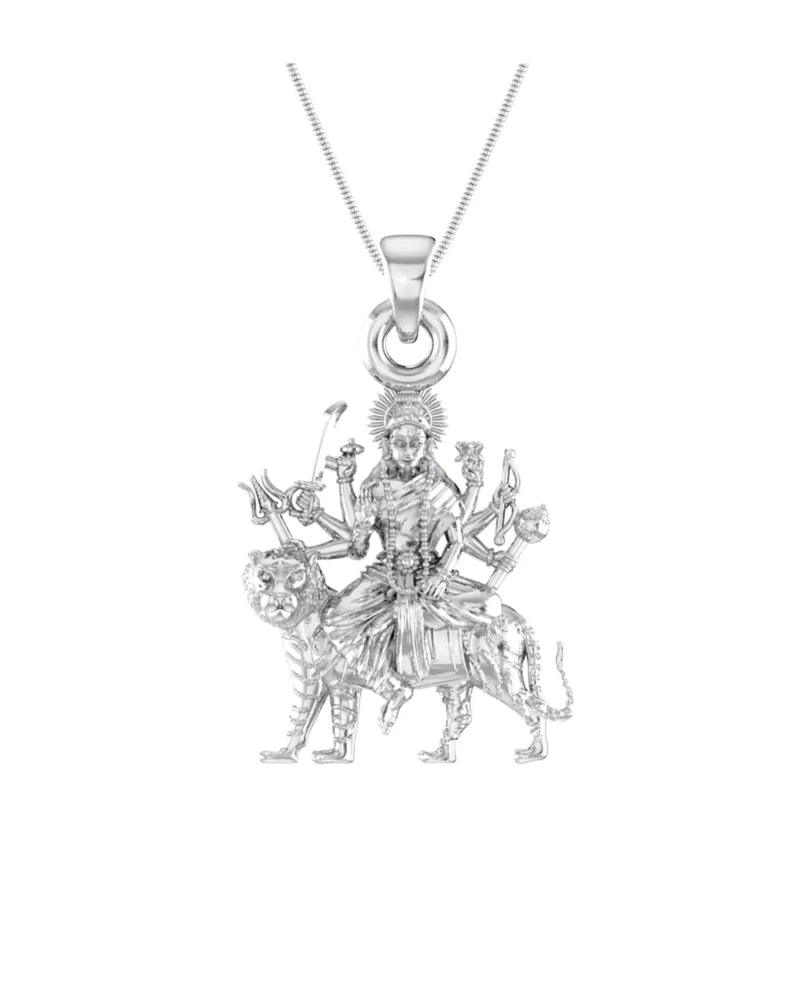 925 Sterling Silver Goddess Durga Maa Pendant