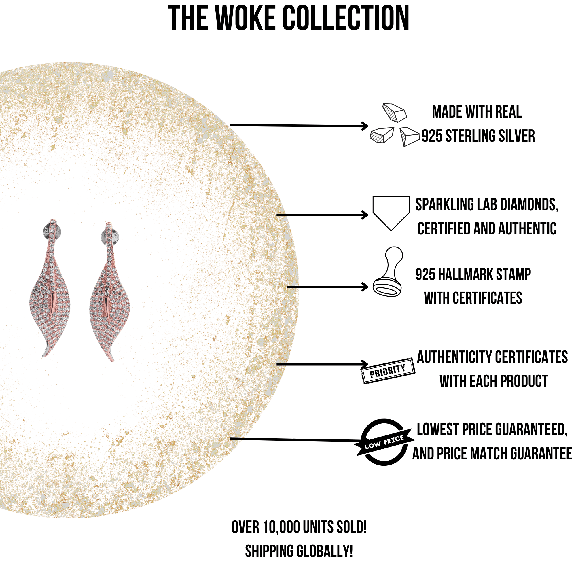 "WOKE" long flap earrings