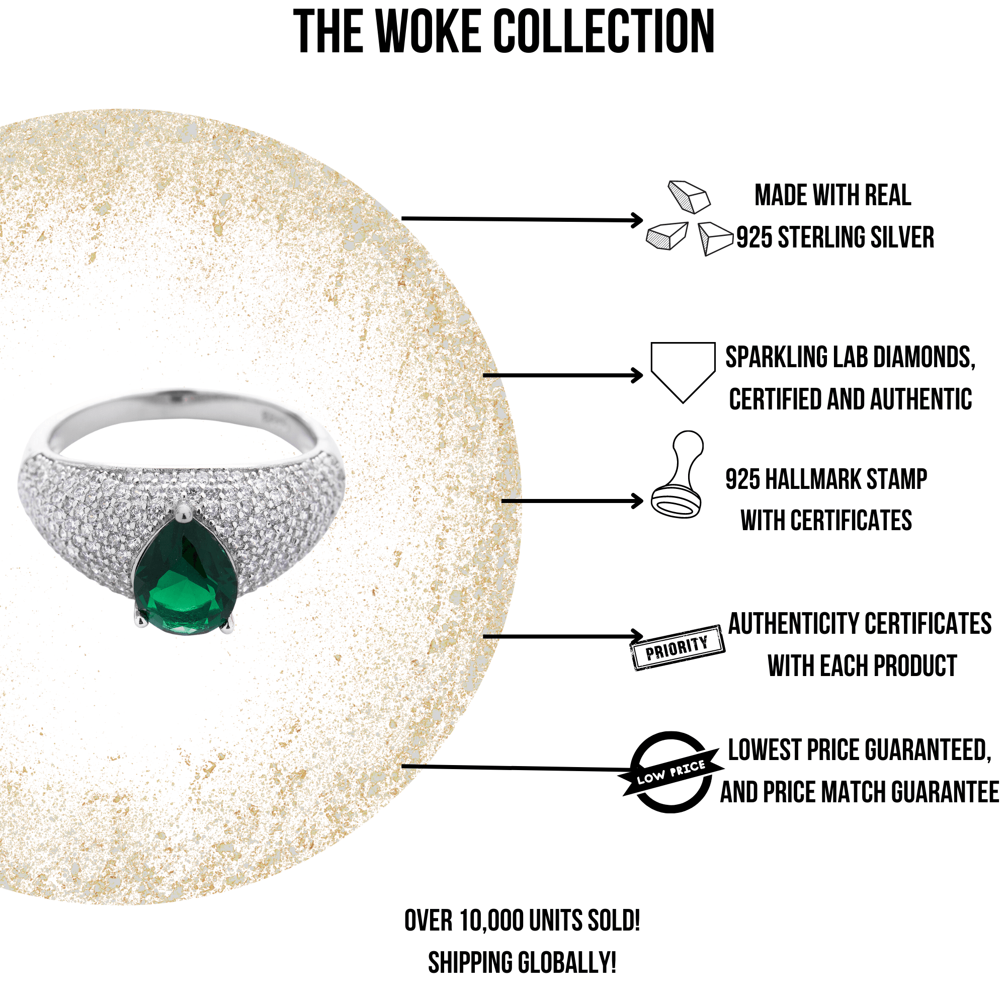 Emerald bezel ring| Moissanite rings