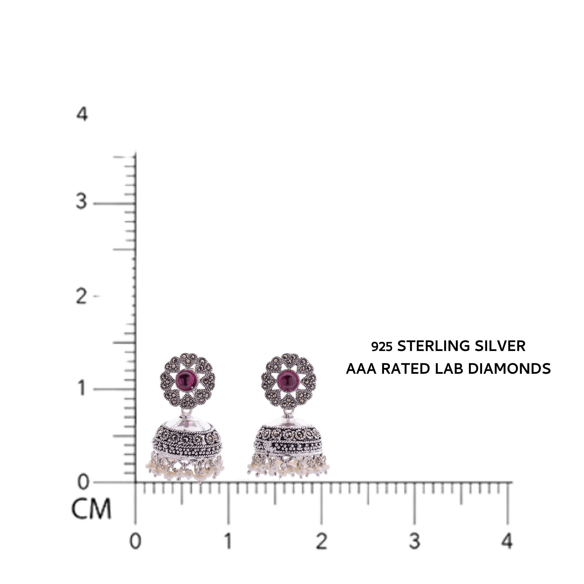 Marcasite Ruby Jhumki