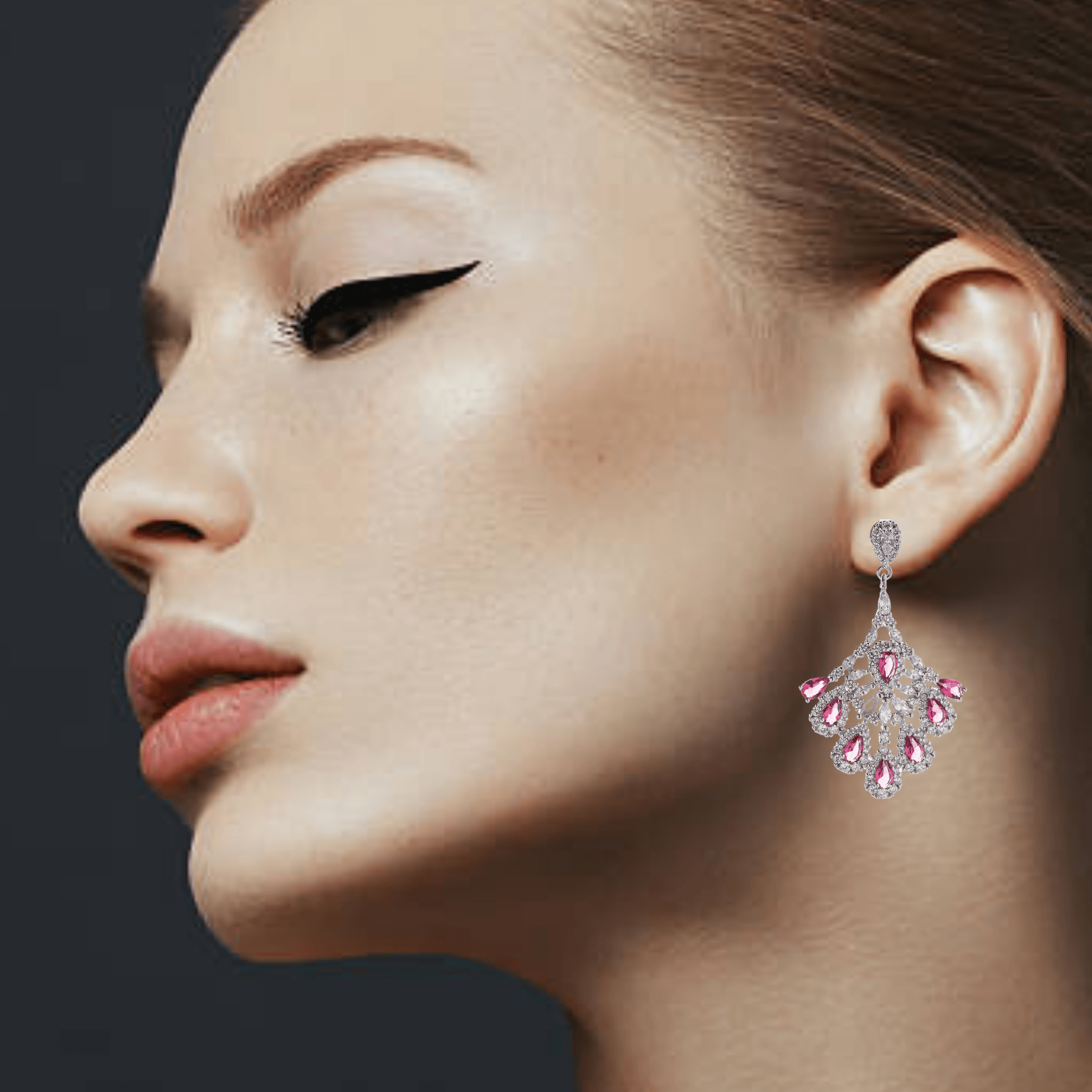 "WOKE" Diamond-ruby wing earrings