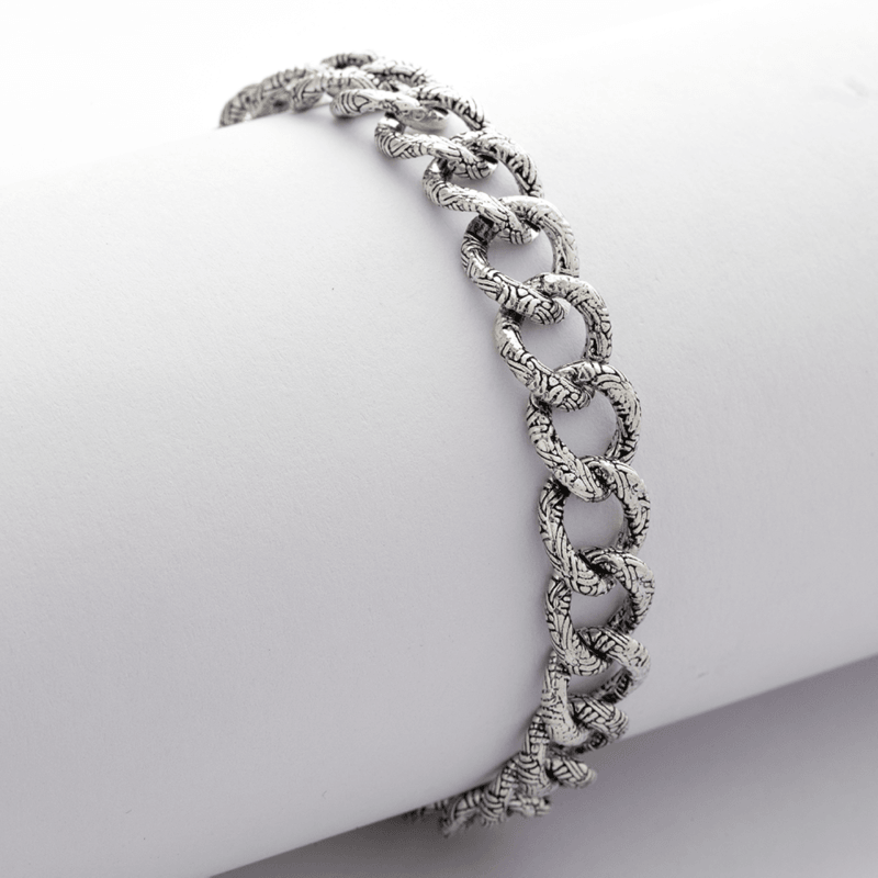 Hollow Cubic Oxidised Bracelet