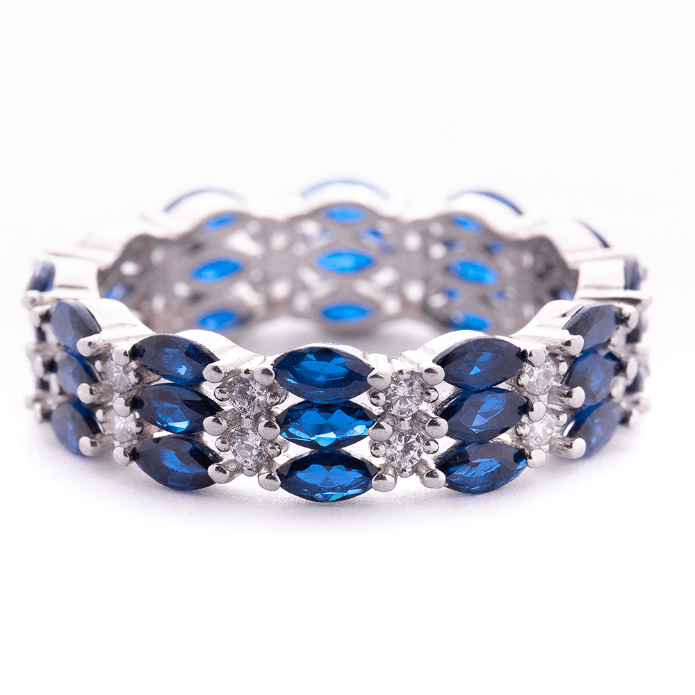 Oval cut sapphire Eternity Bands