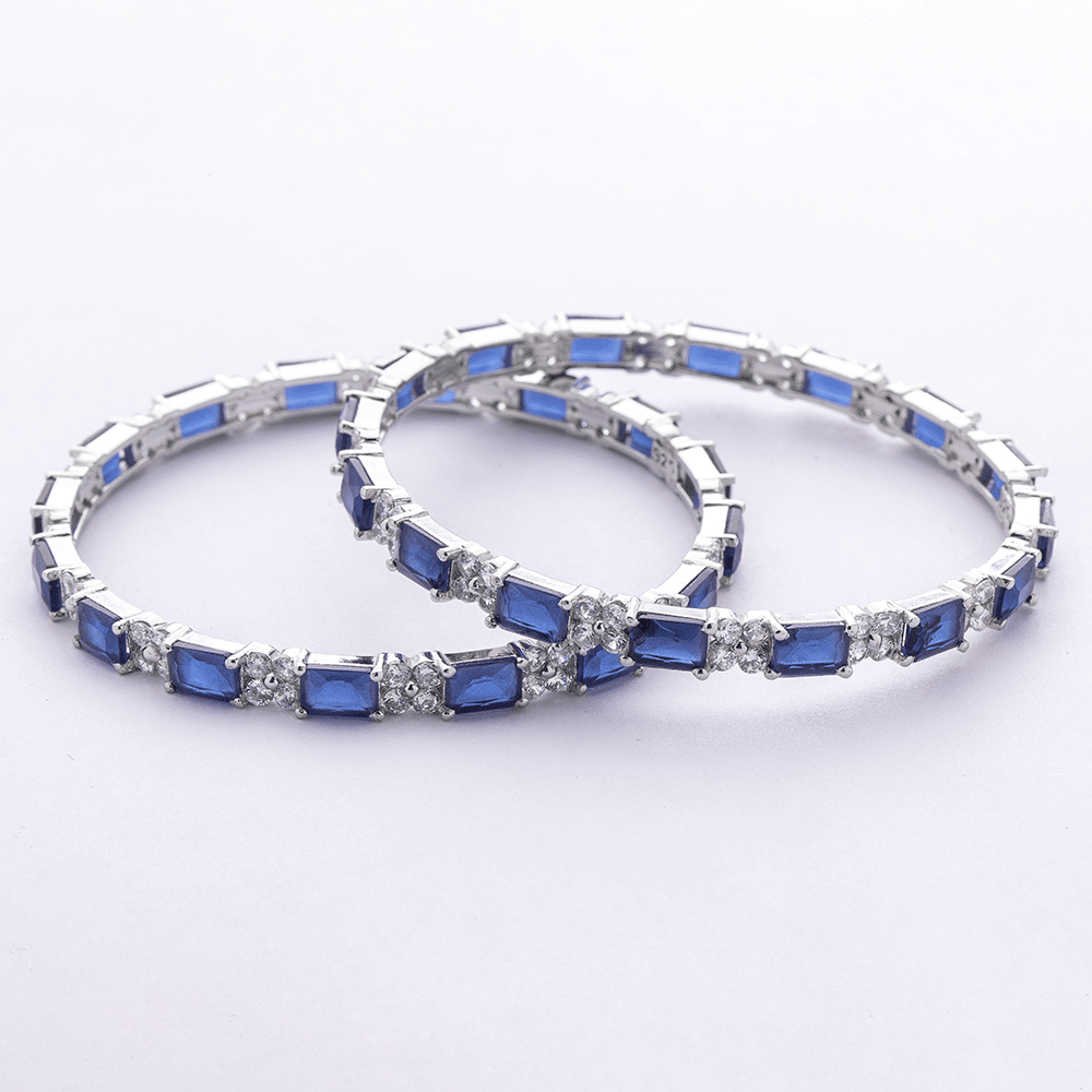 Sapphire solitaire cluster bangles