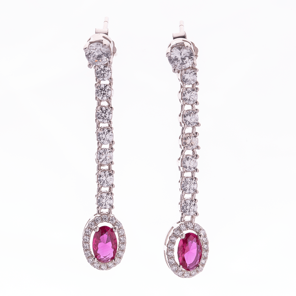 "WOKE" Diamond ruby earrings