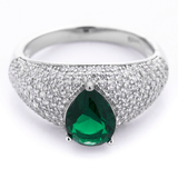 Emerald bezel ring| Moissanite rings
