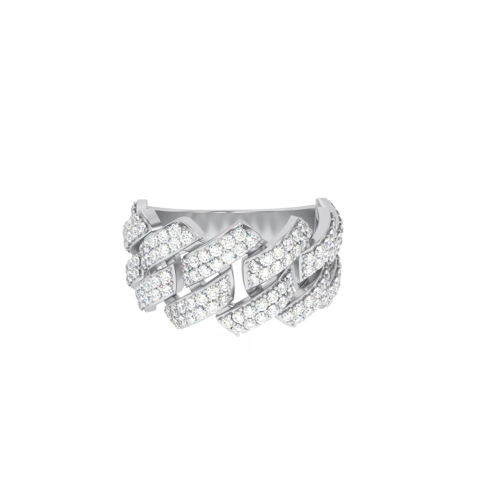 Miami White Gold Plated Cuban Ring