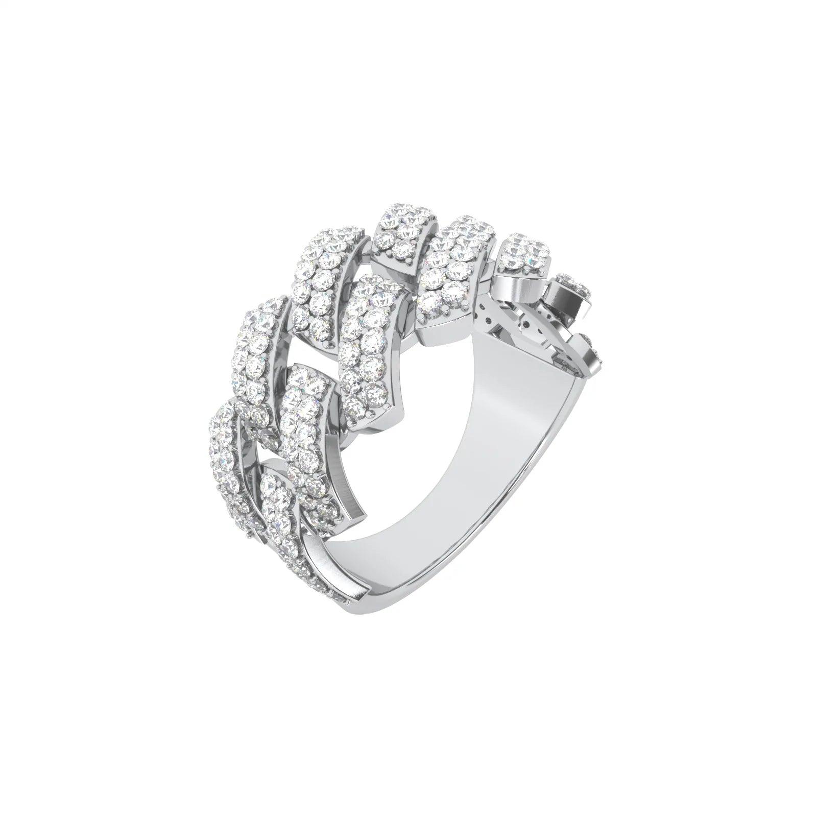 Miami White Gold Plated Cuban Ring