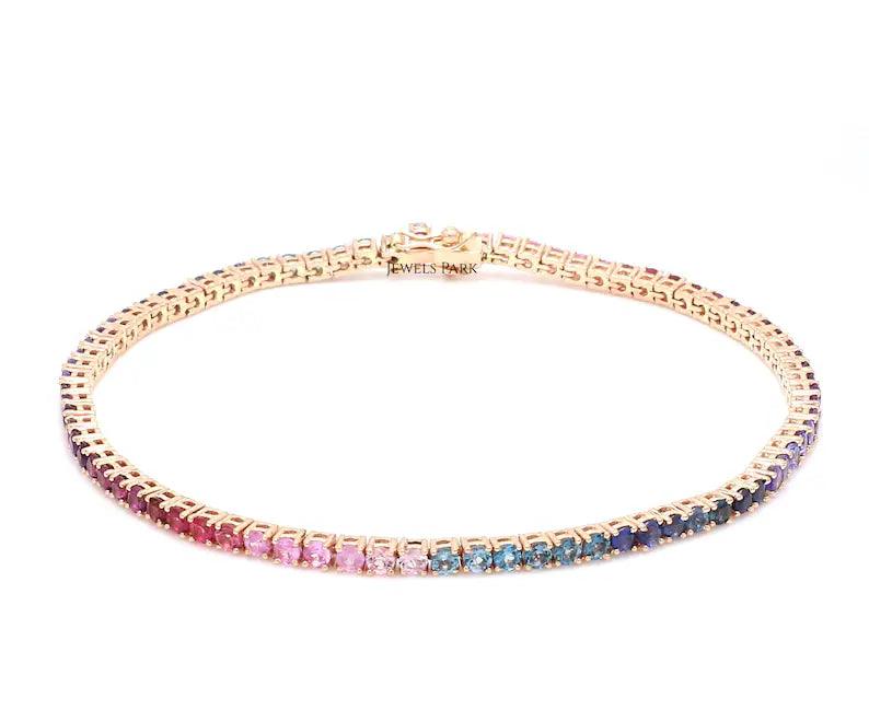 Rainbow (LGBTQ) tennis bracelet 2mm