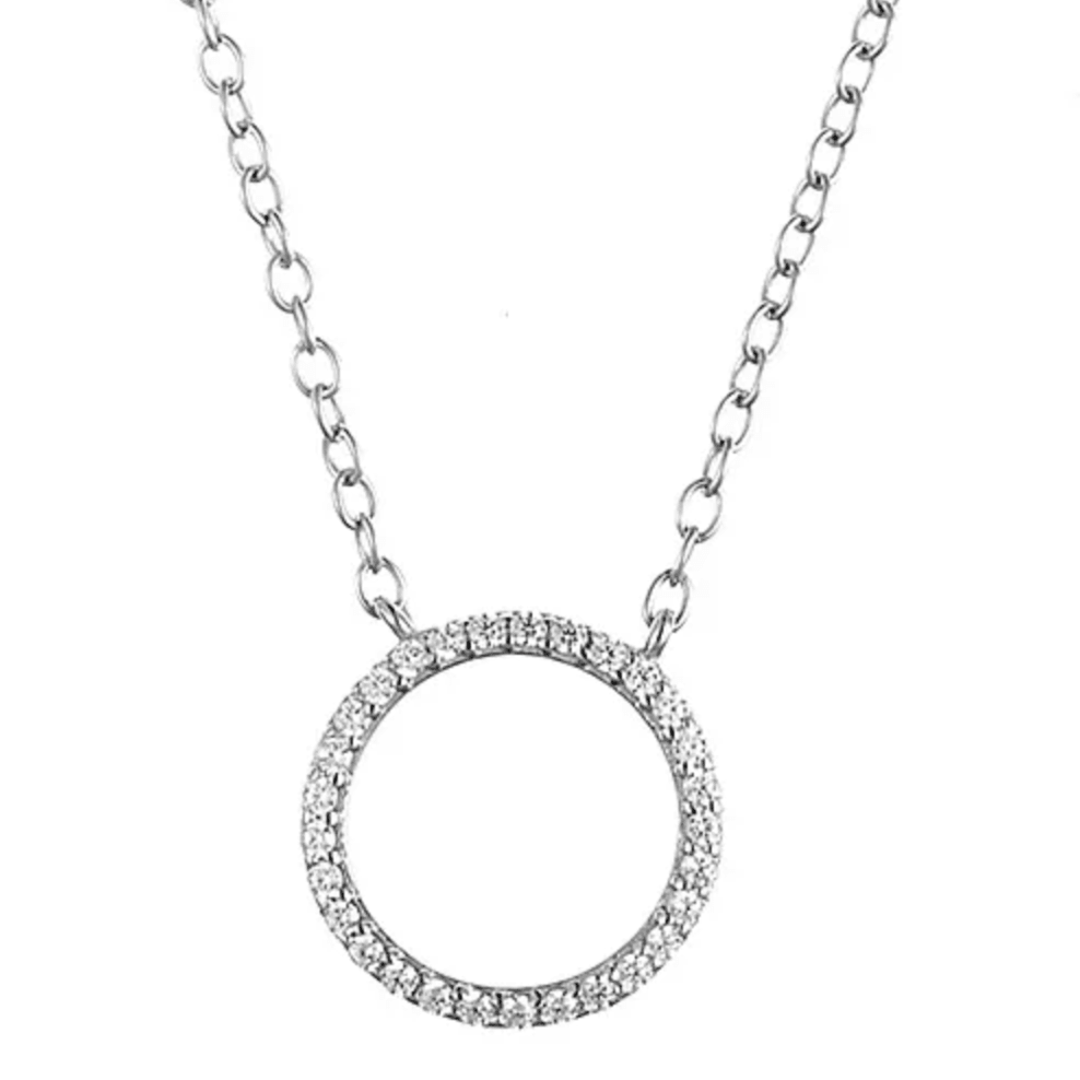 Halo round necklace