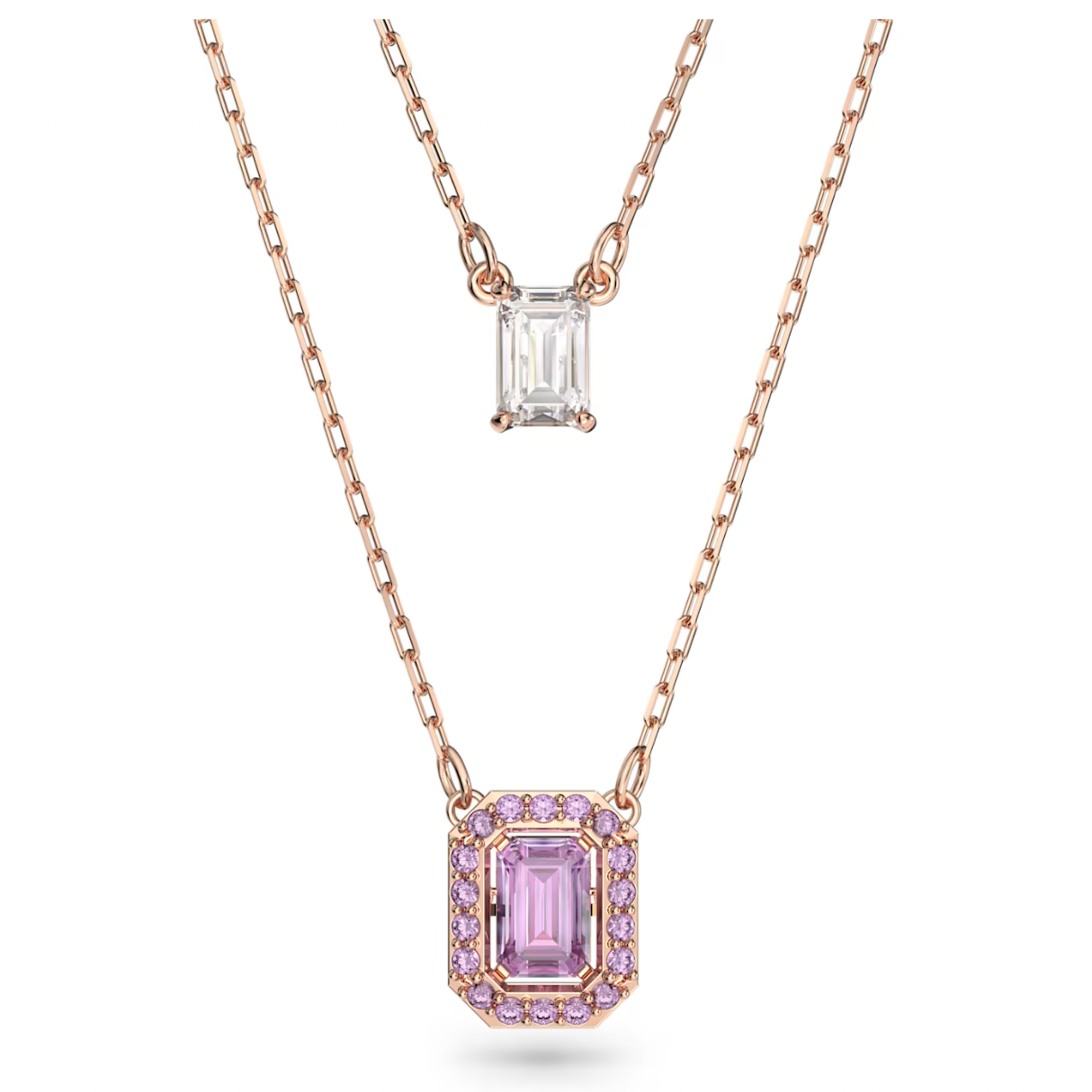 Layered crystal necklace