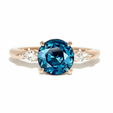 Sapphire baugutte ring| Moissanite ring and sapphires