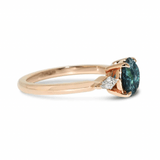 Sapphire baugutte ring| Moissanite ring and sapphires
