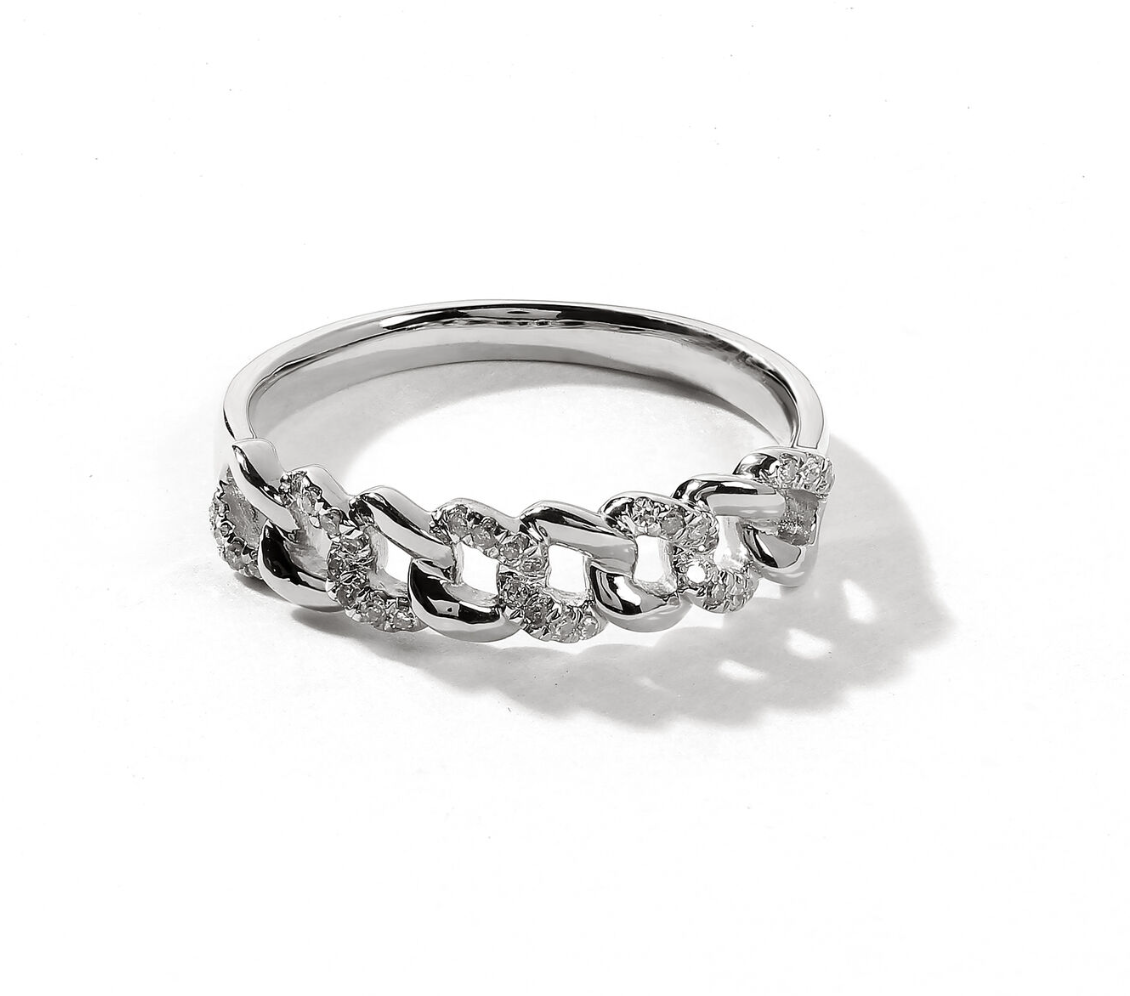 Miami "White Gold Plated" link Ring