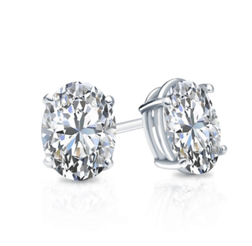 Oval Studs (American Diamonds)