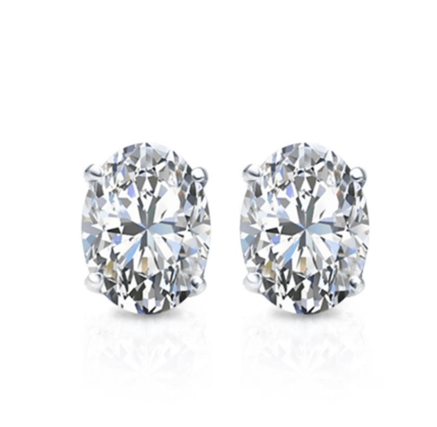 Oval Studs (American Diamonds)