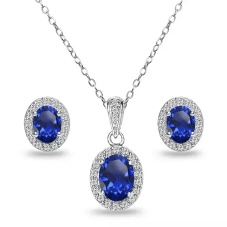 Halo Sapphire-diamond set