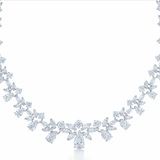 Pear and emerald cut marquise diamond necklace