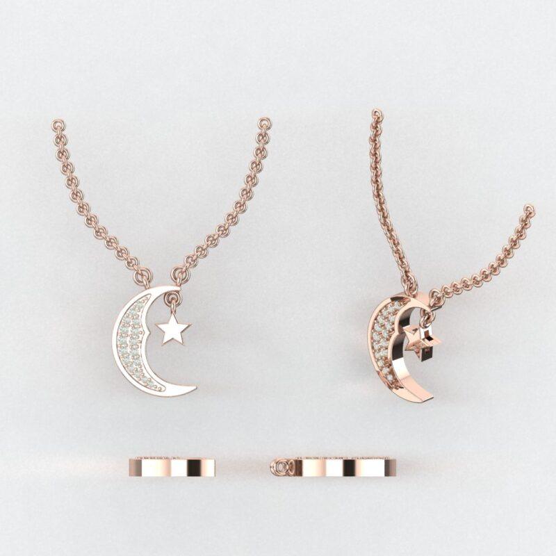 Moon-star necklace