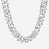 Cuban Link POP prong Chain(JAKE PAUL LOOK) | 925 sterling silver | GRA moissanites