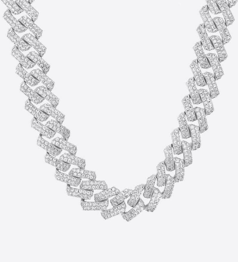 Cuban Link POP prong Chain(JAKE PAUL LOOK) | 925 sterling silver | GRA moissanites