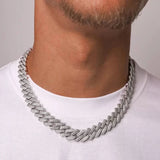 Cuban Link POP prong Chain(JAKE PAUL LOOK) | 925 sterling silver | GRA moissanites